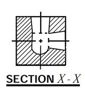 Right Angle Junction Blocks SAE Porting - Cross Section