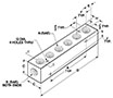 Single Row Manifolds SAE Porting - Dimensional Drawing